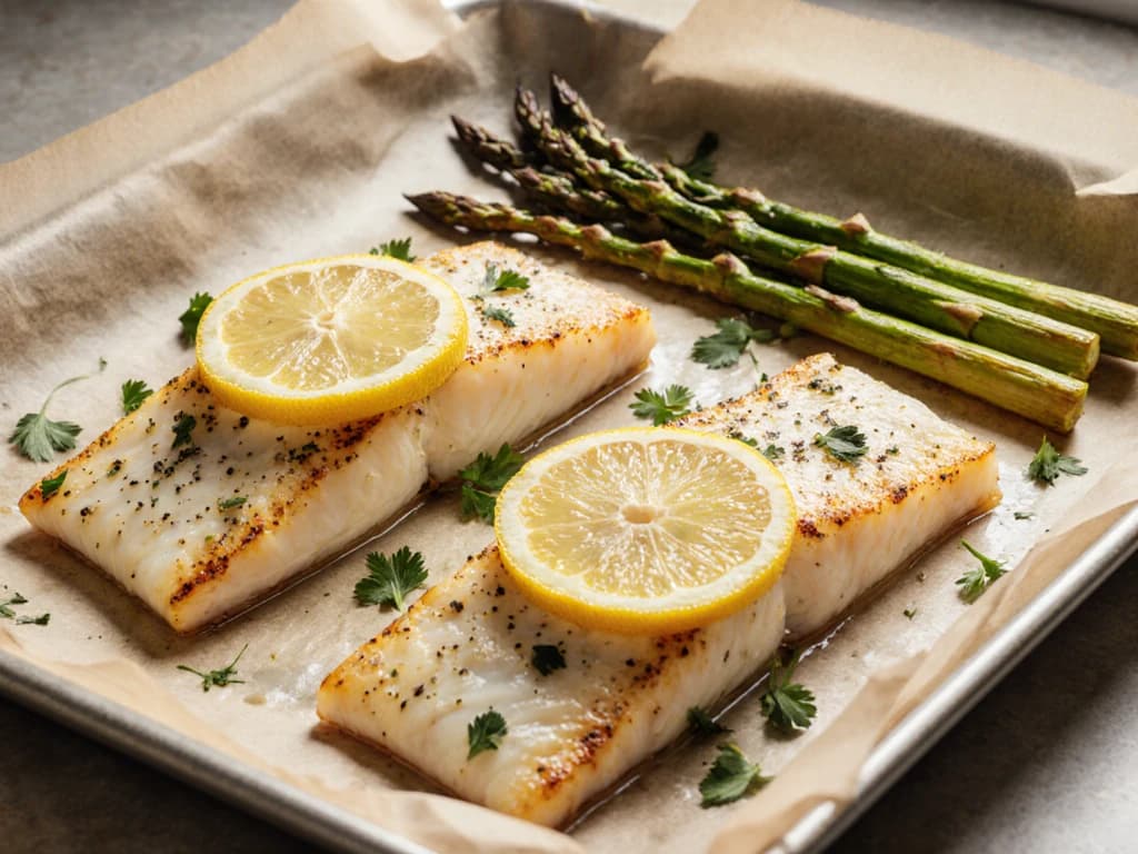Baked Cod with Roasted Asparagus